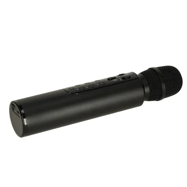 Vezeték nélküli karaoke mikrofon Bluetooth hangszóróval 2000 mAh, SD/USB, fekete
