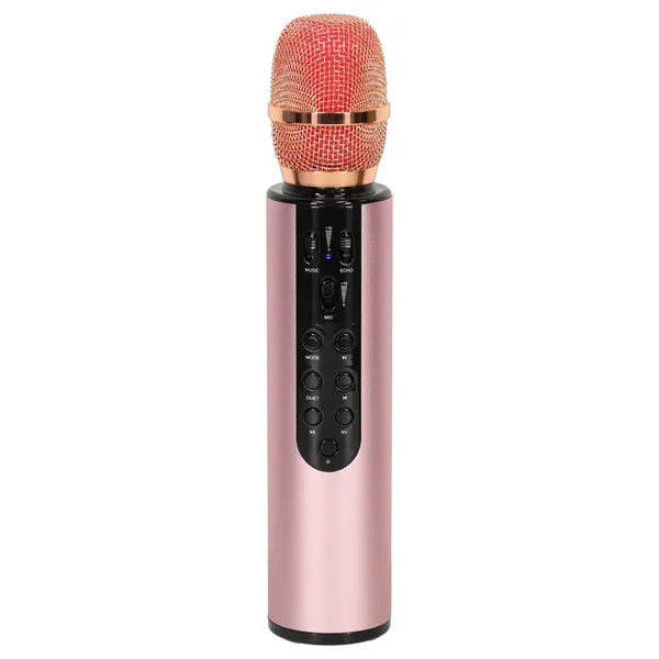 Vezeték nélküli karaoke mikrofon hangszóróval, Bluetooth, 2000 mAh, rózsaszín