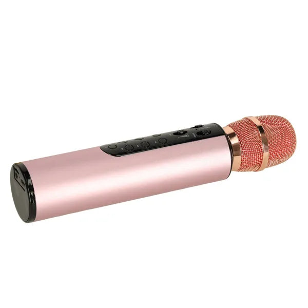 Vezeték nélküli karaoke mikrofon hangszóróval, Bluetooth, 2000 mAh, rózsaszín
