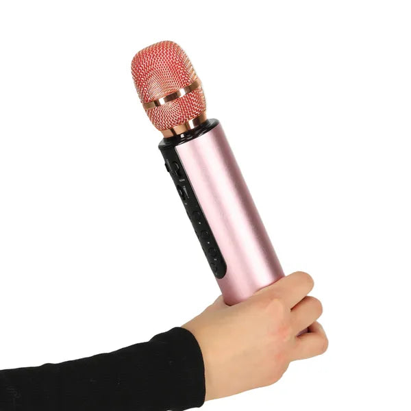 Vezeték nélküli karaoke mikrofon hangszóróval, Bluetooth, 2000 mAh, rózsaszín