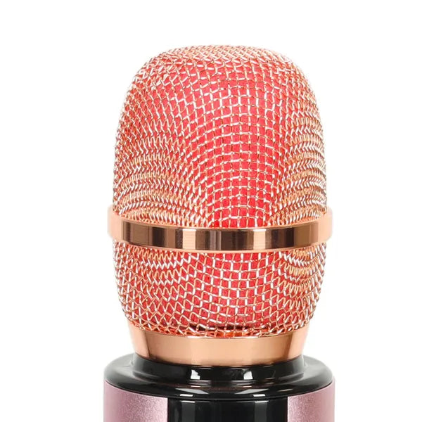 Vezeték nélküli karaoke mikrofon hangszóróval, Bluetooth, 2000 mAh, rózsaszín