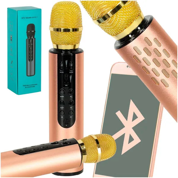 Arany vezeték nélküli karaoke mikrofon Bluetooth hangszóróval 2000 mAh