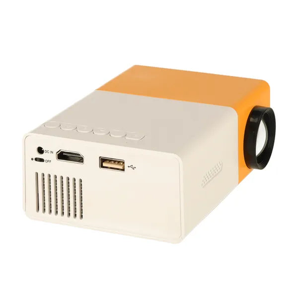Mini hordozható LED projektor 24–60” HDMI/USB, fehér-narancs