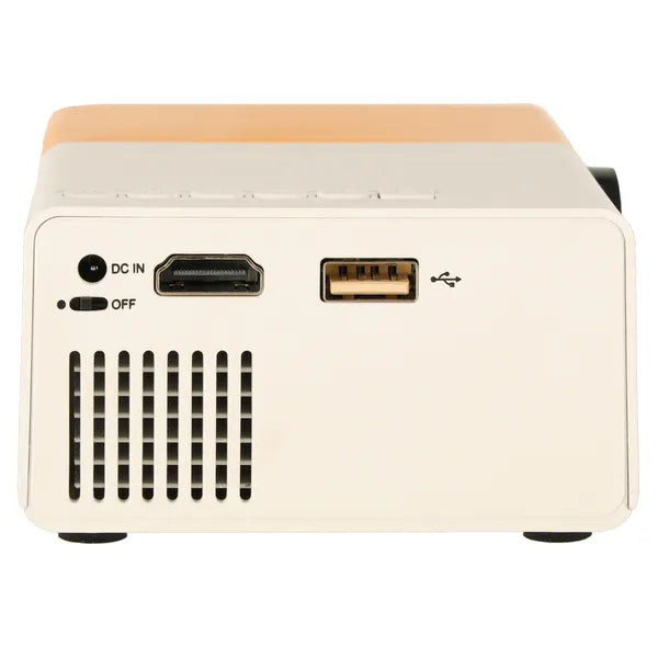 Mini hordozható LED projektor 24–60” HDMI/USB, fehér-narancs