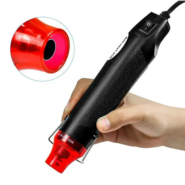 Kézi hőlégfúvó 300w 170°c fekete-piros
