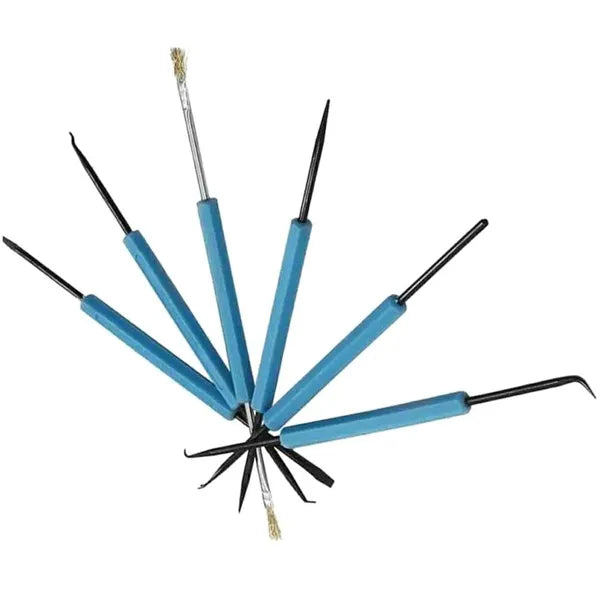 6 részes precíziós kaparó- és kampószerszám készlet elektronikához, 18 cm