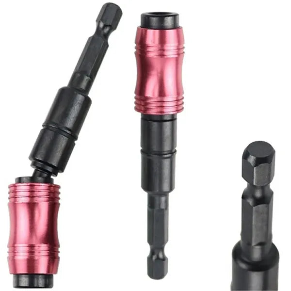 Mágneses 1/4'' HEX szögadapter csavarozóhoz, 20°-ig állítható, 90 mm