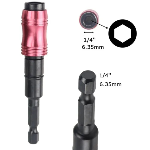Mágneses 1/4'' HEX szögadapter csavarozóhoz, 20°-ig állítható, 90 mm
