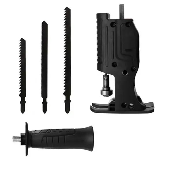 Szúrófűrész adapter fúrógéphez, 7 mm szár, oldalfogantyú, 3 fűrészlap