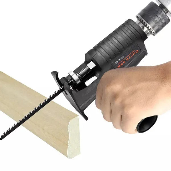Szúrófűrész adapter fúrógéphez, 7 mm szár, oldalfogantyú, 3 fűrészlap
