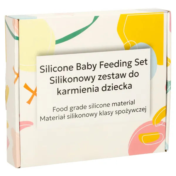 Baba szilikon étkészlet 4 részes, mackó motívum, kék