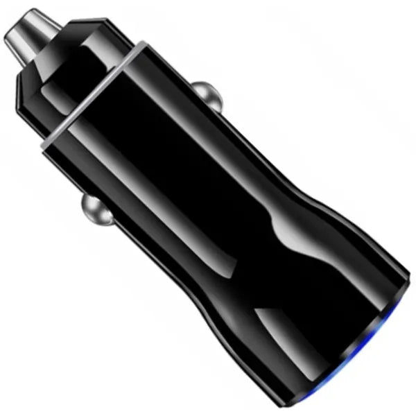 Autós mini USB gyorstöltő, 2 port, 3.1 A, 12–24 V, fekete
