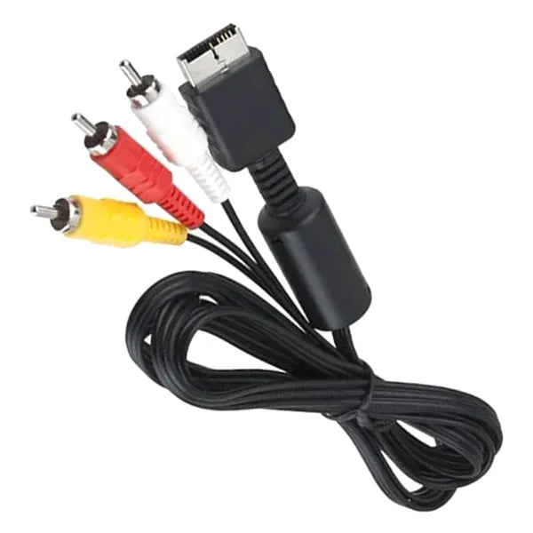 AV kábel 3×RCA PlayStation 1/2/3 konzolokhoz, 1,8 m, fekete