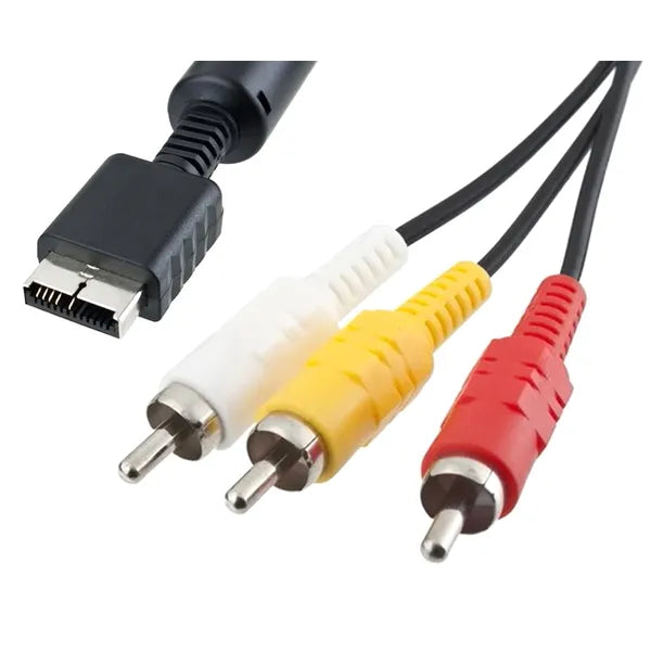 AV kábel 3×RCA PlayStation 1/2/3 konzolokhoz, 1,8 m, fekete