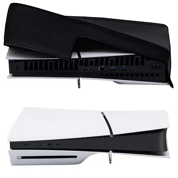 Porvédő huzat fekvő PlayStation 5 Slim konzolhoz, fekete poliészter