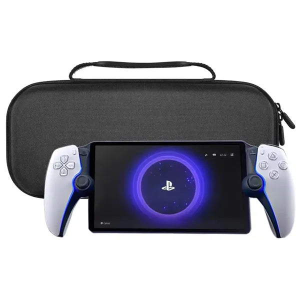 Fekete EVA keménytok PlayStation Portal konzolhoz, cipzáras