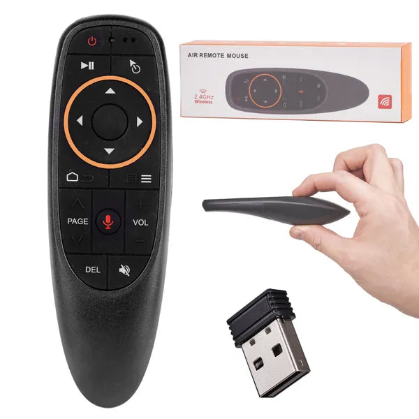 G10 2,4 GHz légiegér távirányító mikrofonnal, USB vevő, PC/Smart TV