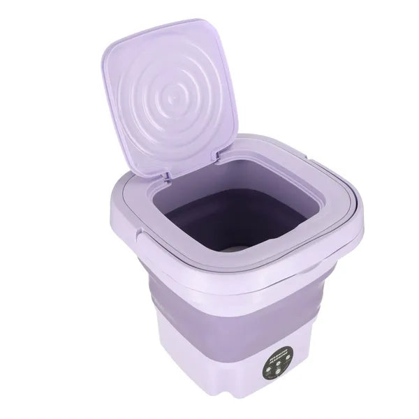 Összecsukható mini utazó automata mosógép 8 l lila IPX4 12 V