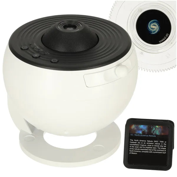 LED csillagvetítő planetárium lámpa USB, 12 lemez, 360° forgás, időzítő