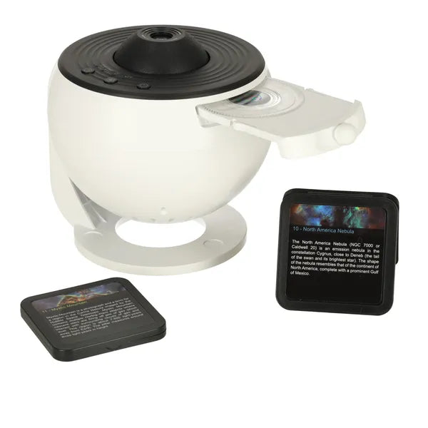 LED csillagvetítő planetárium lámpa USB, 12 lemez, 360° forgás, időzítő