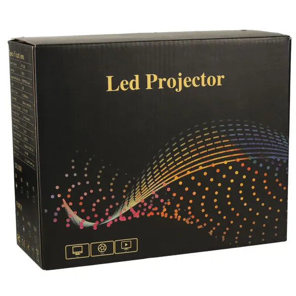 Hordozható LED projektor 1920×1080 Full HD, 28–100” képátló, fehér