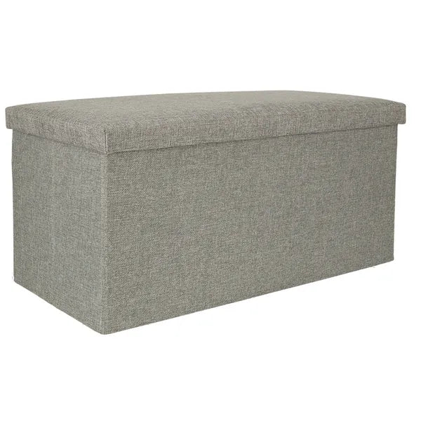 Szürke, összehajtható tárolós puff 76×38×38 cm, 100 kg teherbírás