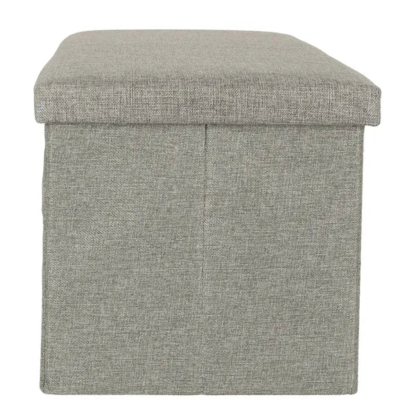 Szürke, összehajtható tárolós puff 76×38×38 cm, 100 kg teherbírás