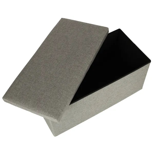 Szürke, összehajtható tárolós puff 76×38×38 cm, 100 kg teherbírás