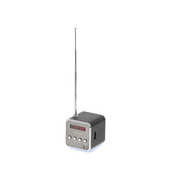 Akkumulátoros hordozható mini Bluetooth rádió-hangszóró 3W LCD kijelzővel