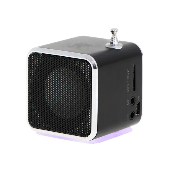 Akkumulátoros hordozható mini Bluetooth rádió-hangszóró 3W LCD kijelzővel