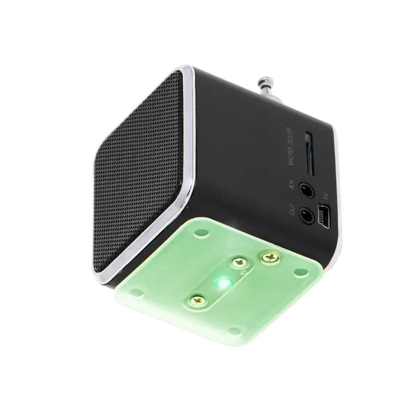Akkumulátoros hordozható mini Bluetooth rádió-hangszóró 3W LCD kijelzővel