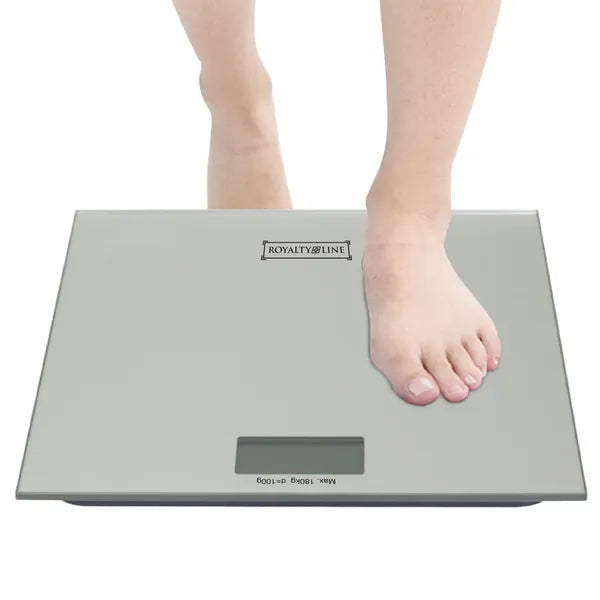 Digitális személymérleg LED kijelzővel, 180 kg, fekete edzett üveg