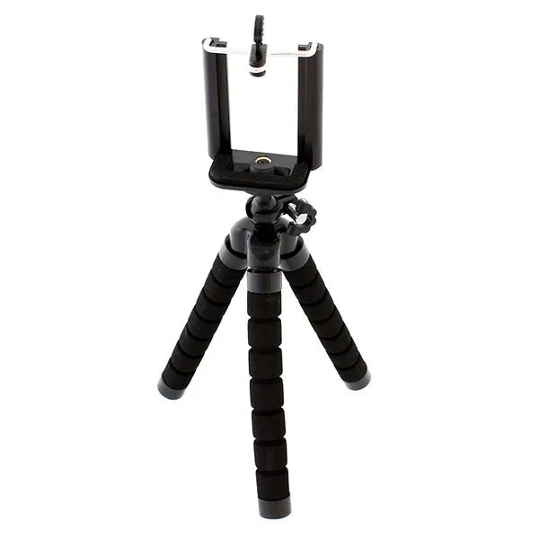 Flexibilis mini telefon- és fényképezőgép állvány, 26 cm, univerzális, fekete