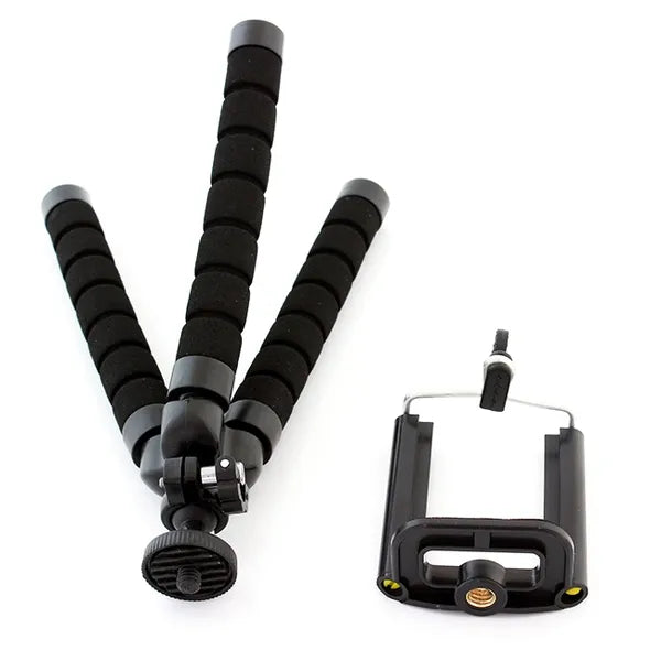 Flexibilis mini telefon- és fényképezőgép állvány, 26 cm, univerzális, fekete