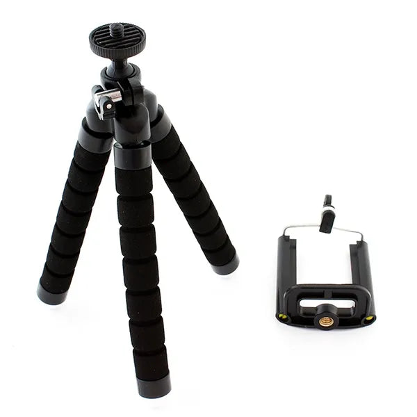Flexibilis mini telefon- és fényképezőgép állvány, 26 cm, univerzális, fekete