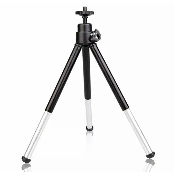 Mini alumínium fotóállvány, 23 cm max magasság, 1/4″ univerzális menet, fekete