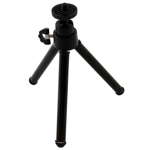 Mini alumínium fotóállvány, 23 cm max magasság, 1/4″ univerzális menet, fekete