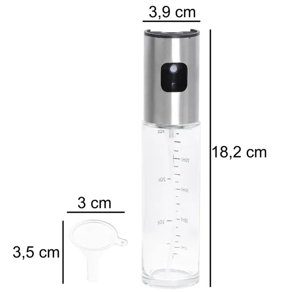 100 ml üveg olajspray skálával és rozsdamentes pumpával