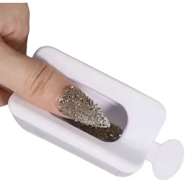 Akril csillámpor szóró tároló 2 fiókkal és tölcsérrel 8,7×4,1 cm