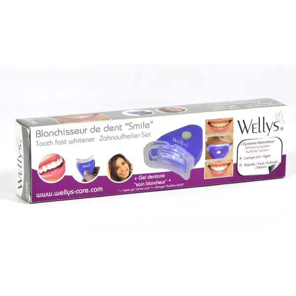 Wellys Smile otthoni fogfehérítő szett UV fénnyel, géllel, elemekkel