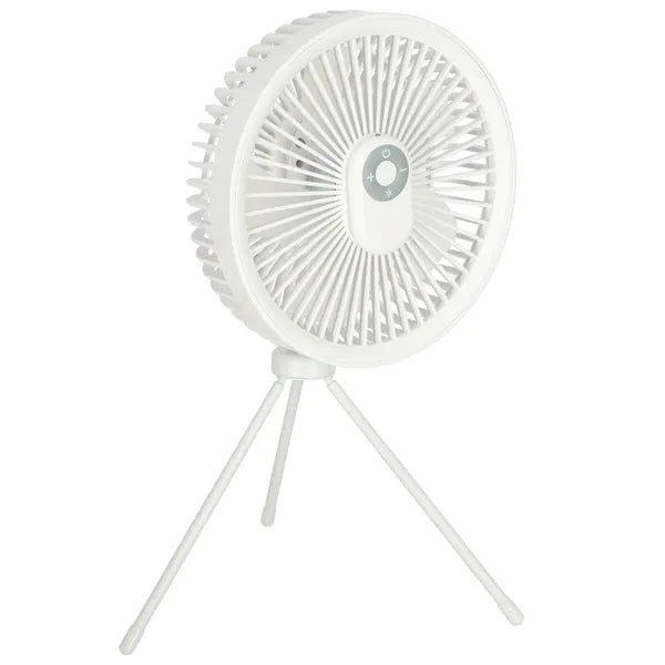 Vezeték nélküli asztali ventilátor, USB-C, távirányító, LED, 18 cm, fehér