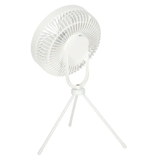 Vezeték nélküli asztali ventilátor, USB-C, távirányító, LED, 18 cm, fehér