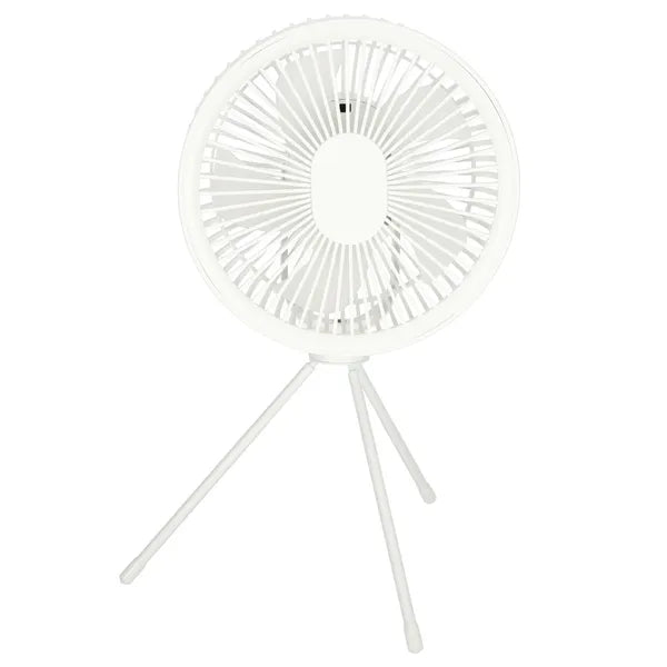 Vezeték nélküli asztali ventilátor, USB-C, távirányító, LED, 18 cm, fehér