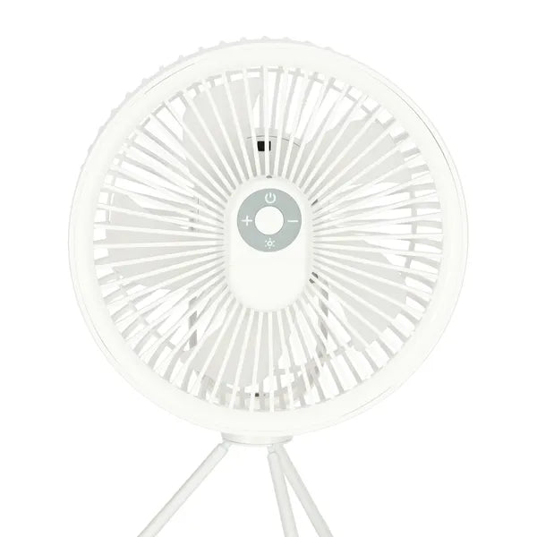 Vezeték nélküli asztali ventilátor, USB-C, távirányító, LED, 18 cm, fehér