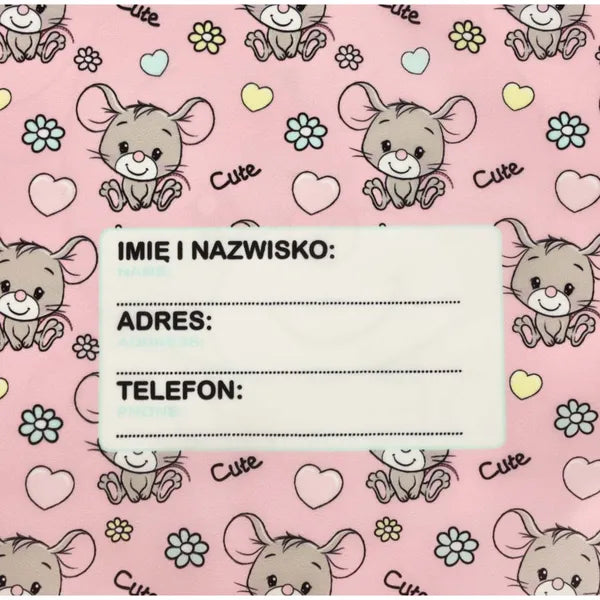Rózsaszín egérmintás tornazsák cipőkhöz dupla zsinórral