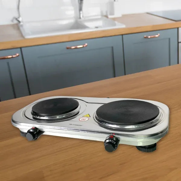 Rosenberg YQ-200D3 dupla elektromos inox főzőlap 2500 W, 155+185 mm