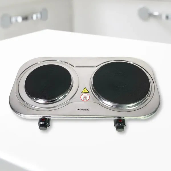 Rosenberg YQ-200D3 dupla elektromos inox főzőlap 2500 W, 155+185 mm