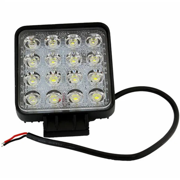Munkalámpa LED 16x3W, 48 W, 4000 lm, IP65, 12-24 V, hideg fehér