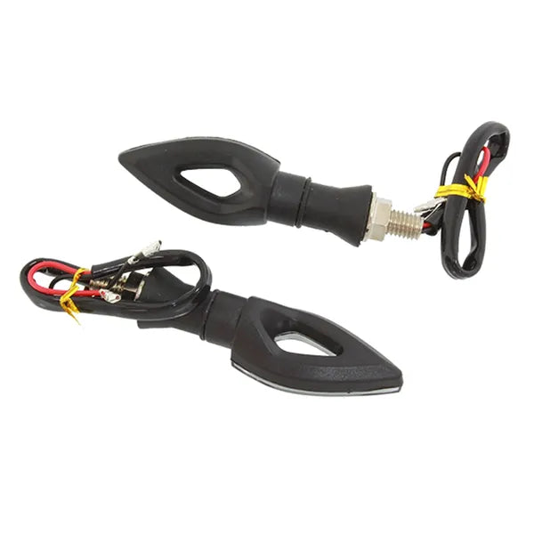 Motorkerékpáros LED irányjelző pár, 10×SMD, 12 V, M10 menet, fekete
