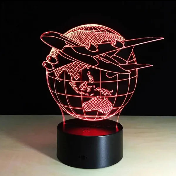 3D földgömb alakú éjszakai fény, LED lámpa színes háttérvilágítással, távirányítóval, USB